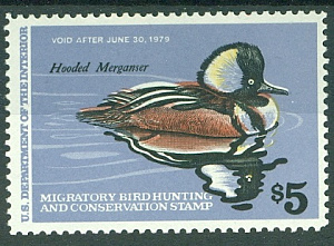 США, 1979, Утиная Марка, разрешение на Охоту, 5 $, 1 марка
